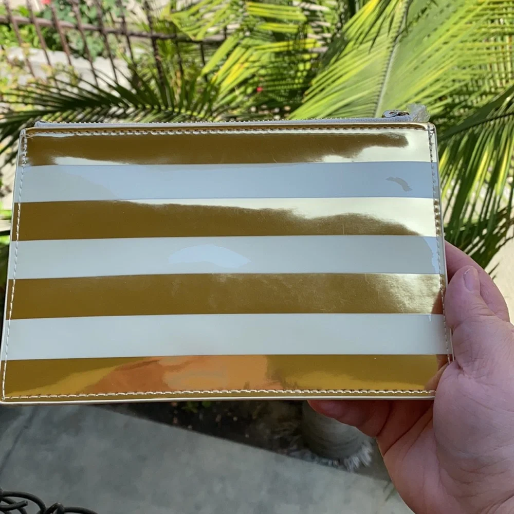 Kate Spade Gold Stripe Pencil Pouch